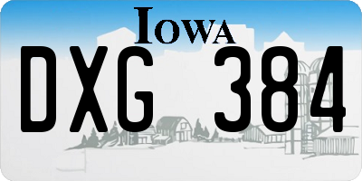 IA license plate DXG384