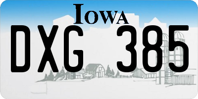 IA license plate DXG385