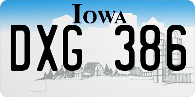 IA license plate DXG386