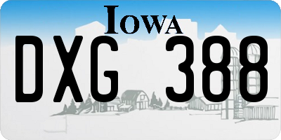 IA license plate DXG388