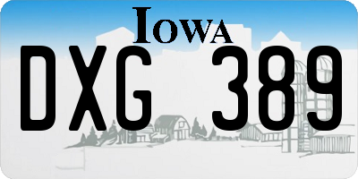 IA license plate DXG389