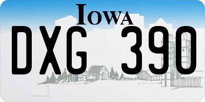 IA license plate DXG390