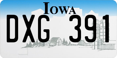 IA license plate DXG391