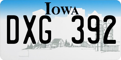 IA license plate DXG392