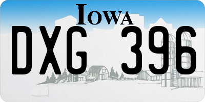 IA license plate DXG396