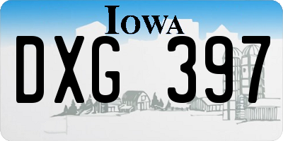 IA license plate DXG397