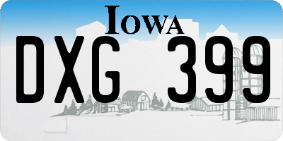 IA license plate DXG399