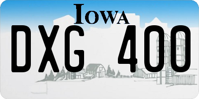 IA license plate DXG400