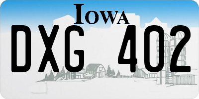 IA license plate DXG402