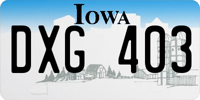 IA license plate DXG403