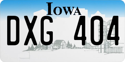 IA license plate DXG404