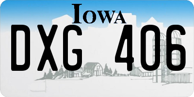 IA license plate DXG406