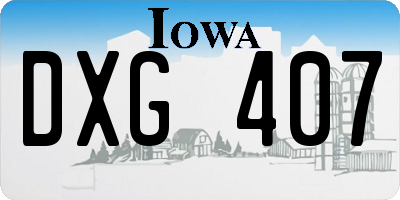 IA license plate DXG407