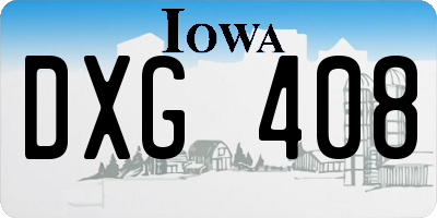 IA license plate DXG408