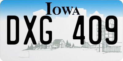 IA license plate DXG409