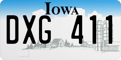 IA license plate DXG411