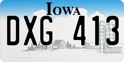 IA license plate DXG413