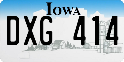 IA license plate DXG414