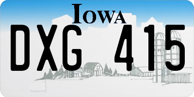 IA license plate DXG415