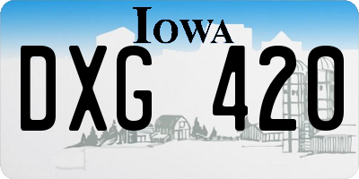 IA license plate DXG420