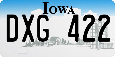 IA license plate DXG422