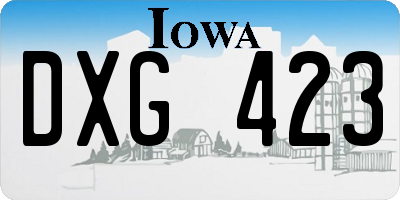 IA license plate DXG423