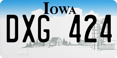 IA license plate DXG424