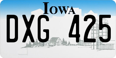 IA license plate DXG425