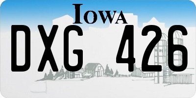 IA license plate DXG426