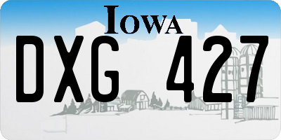 IA license plate DXG427