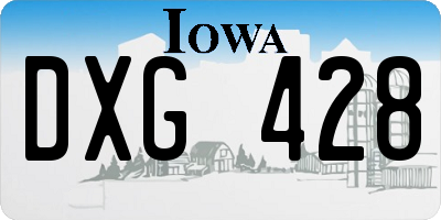 IA license plate DXG428