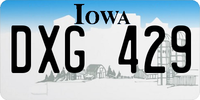 IA license plate DXG429