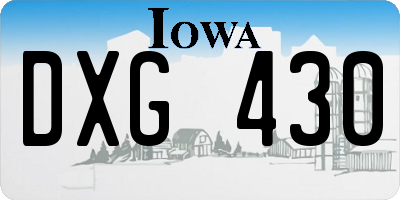 IA license plate DXG430