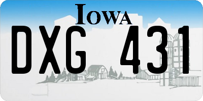 IA license plate DXG431