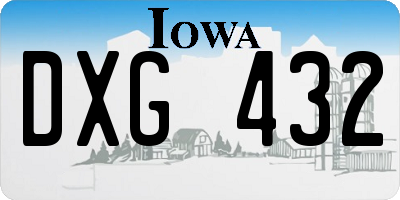 IA license plate DXG432