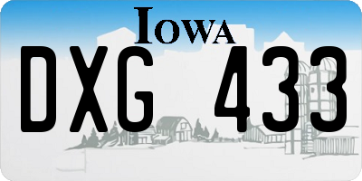 IA license plate DXG433