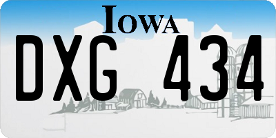 IA license plate DXG434