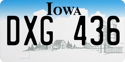 IA license plate DXG436