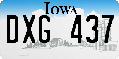 IA license plate DXG437