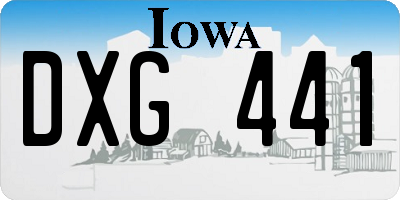 IA license plate DXG441