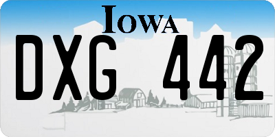 IA license plate DXG442