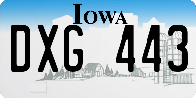 IA license plate DXG443