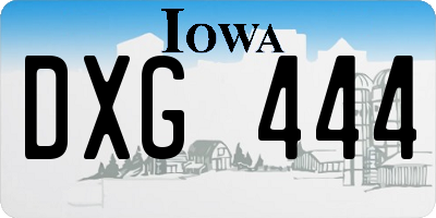 IA license plate DXG444