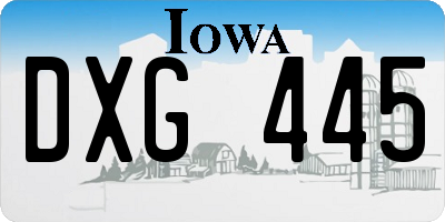 IA license plate DXG445