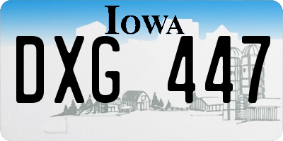 IA license plate DXG447