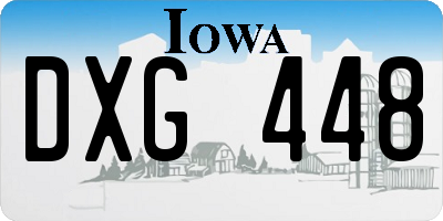 IA license plate DXG448