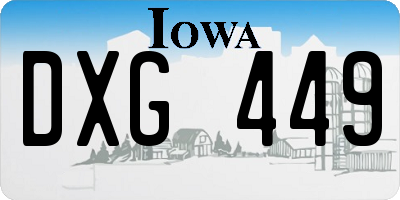 IA license plate DXG449