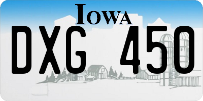 IA license plate DXG450