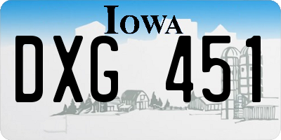 IA license plate DXG451