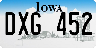 IA license plate DXG452